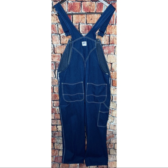 Vintage 90s Liberty Men’s Denim Bib Blue Jean Overalls 40x32 Workwear Farmer - Picture 4 of 5